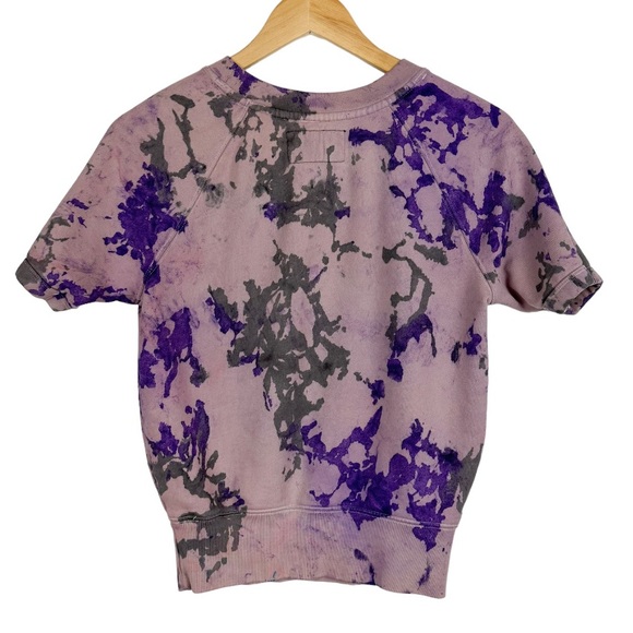 Algorythm Short Sleeve Marbled Tie Dye Sweatshirt Size XXS - Picture 5 of 7